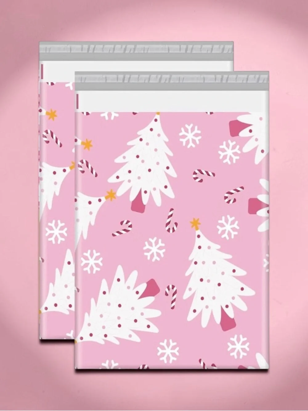 Pink Christmas Tree Poly Mailers - 14.5”x19” 10ct